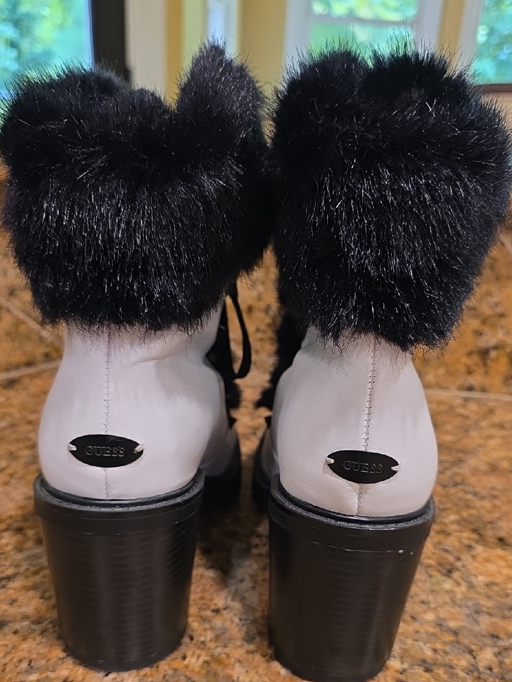 Guess Faux Fur Lined Block Heel Boots - SZ 10 - Picture 10 of 14